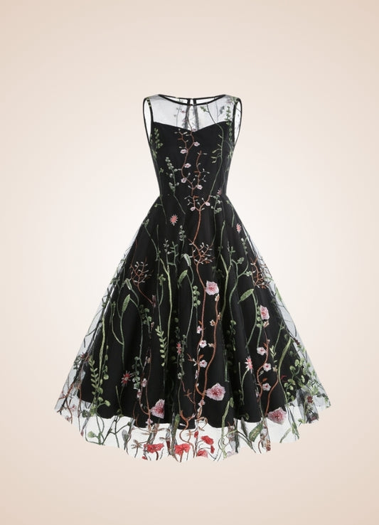 Floral Mesh Steampunk Dress - Steampunk Australia