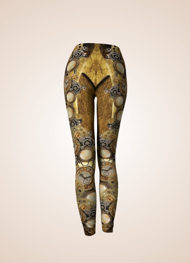 Gold Steampunk Gear Legging - Steampunk Australia