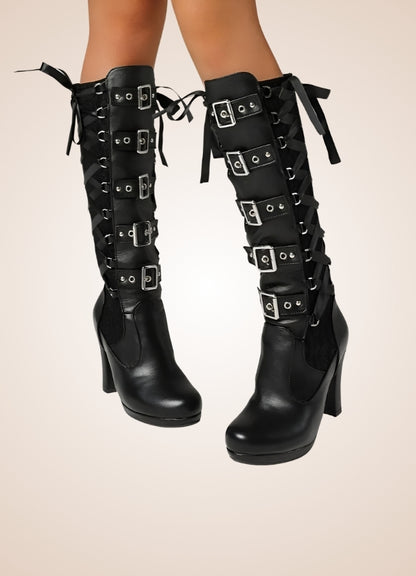 Gothic Belt Buckle Boots - Steampunk Australia