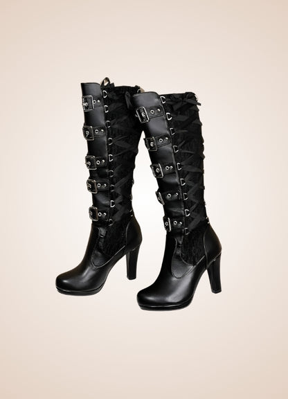 Gothic Belt Buckle Boots - Steampunk Australia