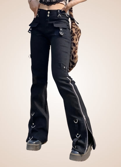 Gothic Emo Zipper Pants - Steampunk Australia