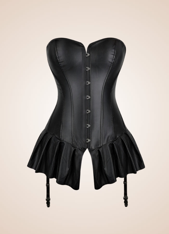 Gothic Faux Leather Corset - Steampunk Australia