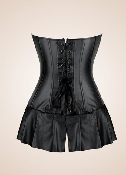 Gothic Faux Leather Corset - Steampunk Australia