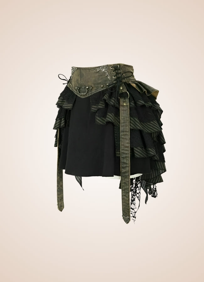 Gothic Flat Bone Lolita Skirt - Steampunk Australia