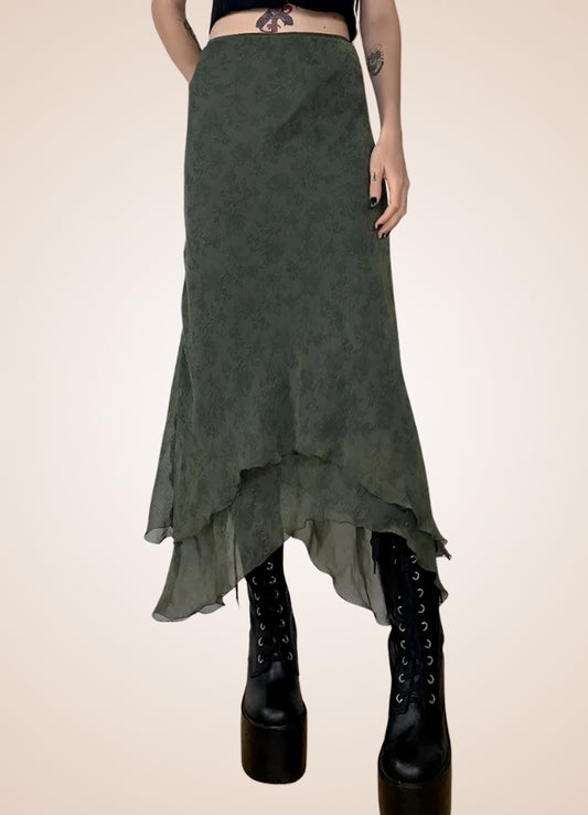 Gothic Floral Pattern Skirt - Steampunk Australia