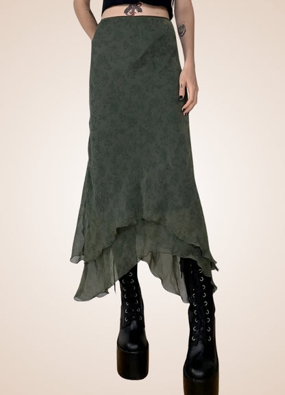 Gothic Floral Pattern Skirt - Steampunk Australia