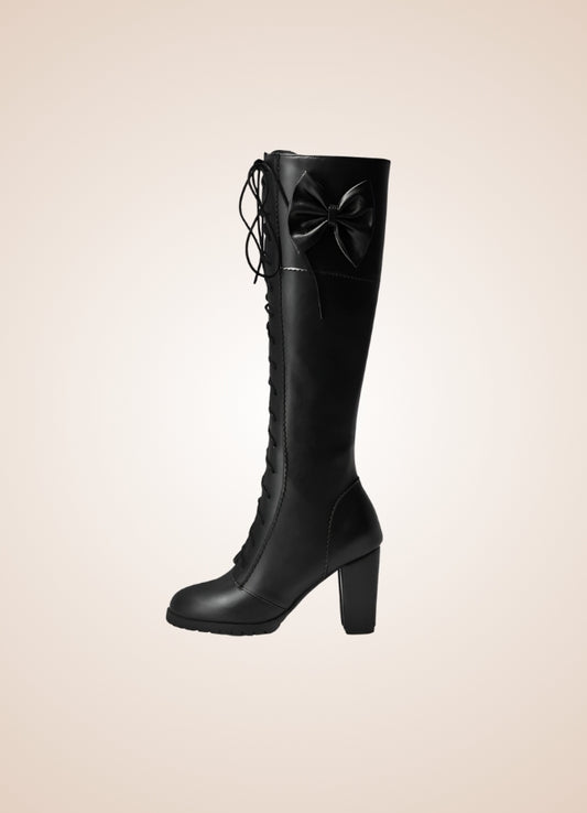 Gothic Knee High Combat Boots - Steampunk Australia