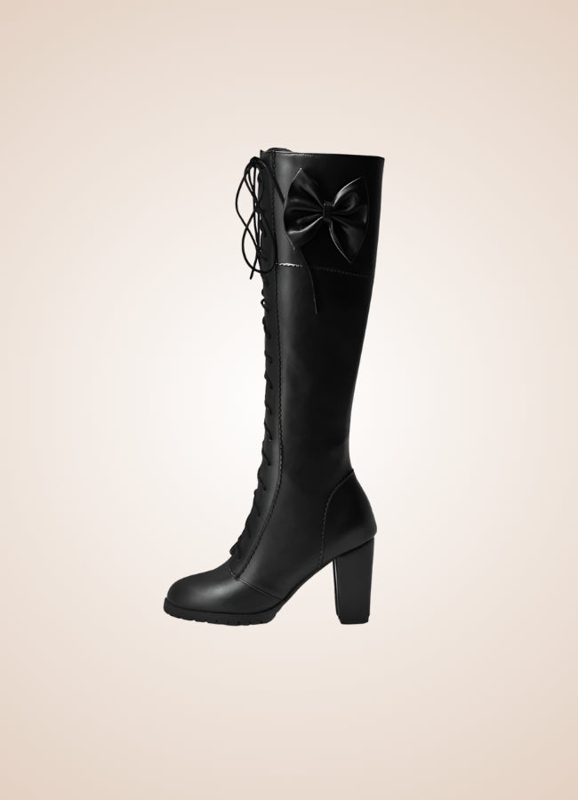 Gothic Knee High Combat Boots - Steampunk Australia