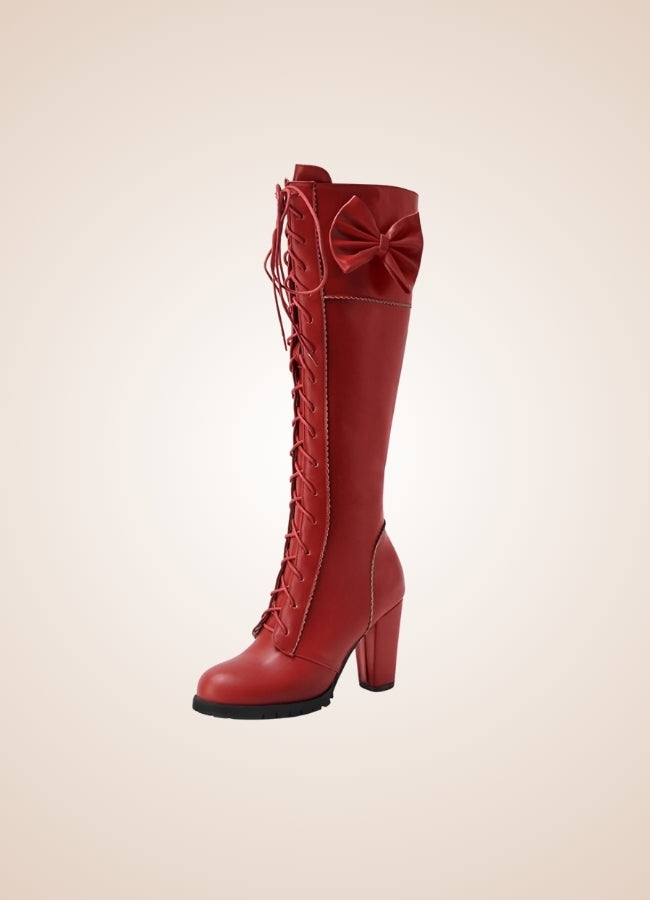 Gothic Knee High Combat Boots - Steampunk Australia