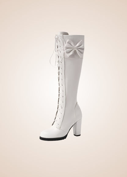 Gothic Knee High Combat Boots - Steampunk Australia