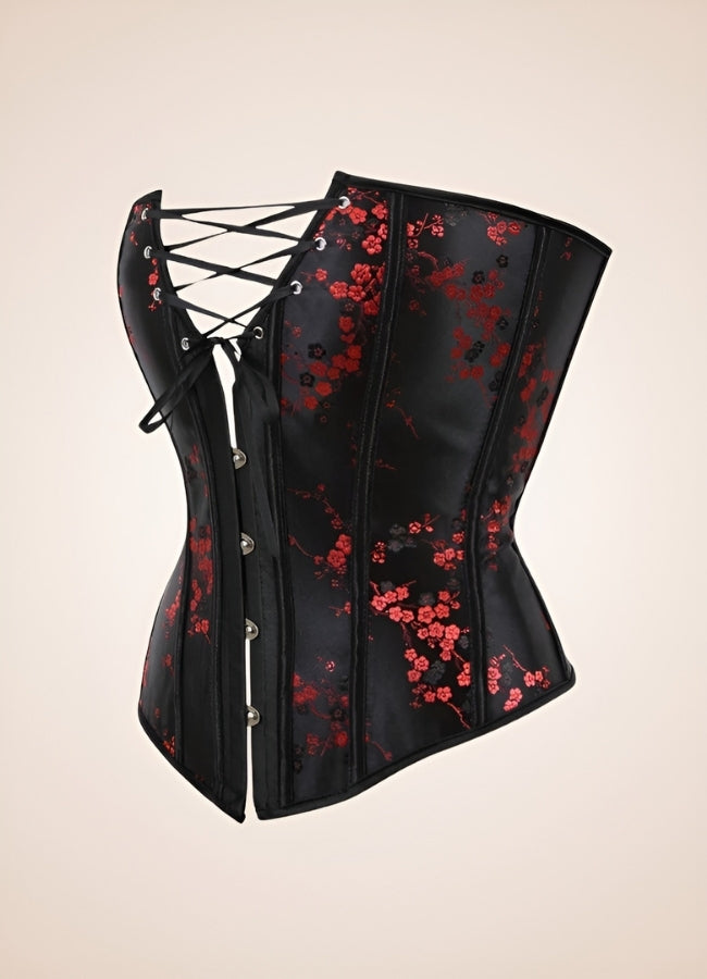Gothic Lace Up Flower Corset - Steampunk Australia
