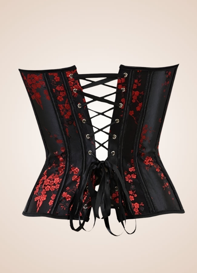 Gothic Lace Up Flower Corset - Steampunk Australia