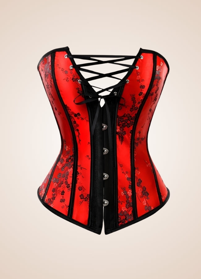 Gothic Lace Up Flower Corset - Steampunk Australia