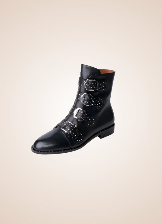 Gothic Leather Ankle Boots - Steampunk Australia