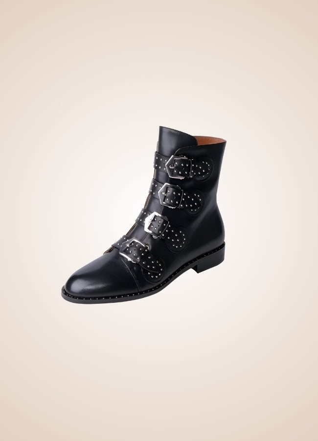 Gothic Leather Ankle Boots - Steampunk Australia