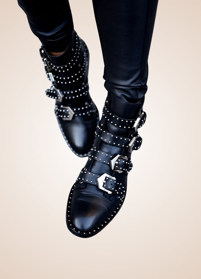 Gothic Leather Ankle Boots - Steampunk Australia