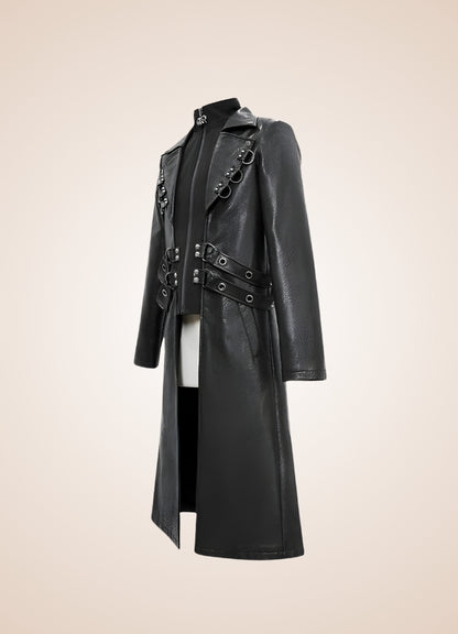 Gothic Leather Trench Coat - Steampunk Australia