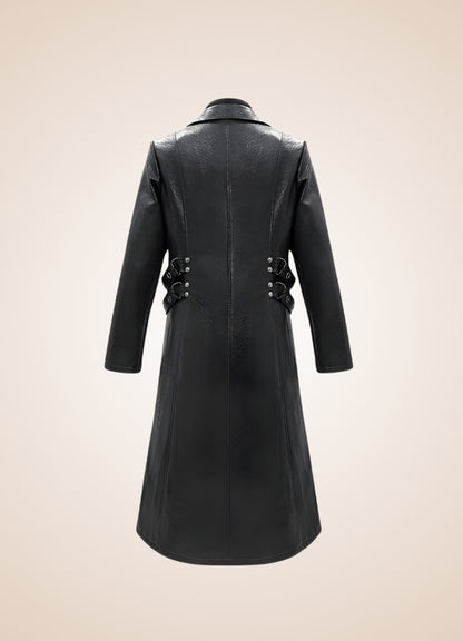 Gothic Leather Trench Coat - Steampunk Australia