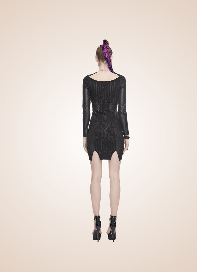 Gothic Long Sleeve Mini Dress - Steampunk Australia