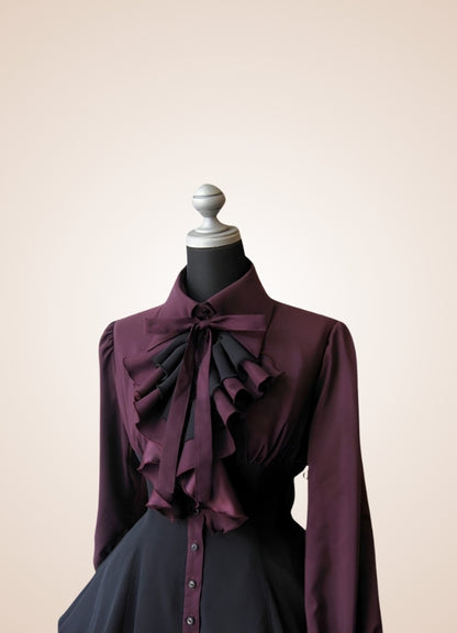 Gothic Medieval Burgundy Dress - Steampunk Australia