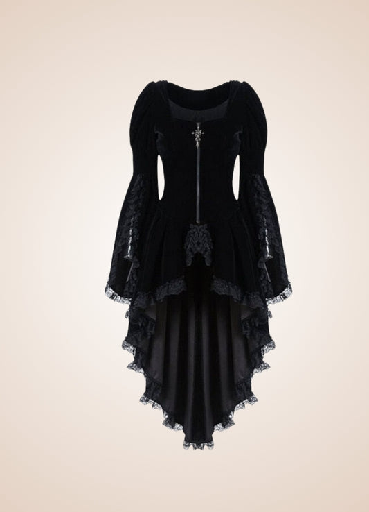Gothic Medieval Long Sleeve Dress - Steampunk Australia