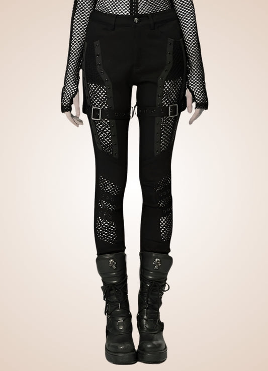 Gothic Punk Hollow Mesh Pants - Steampunk Australia