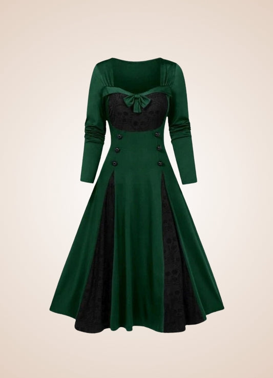 Gothic Skull Print Long Dress - Steampunk Australia
