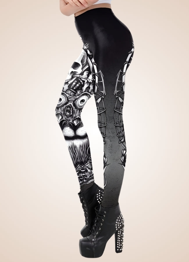 Gothic Skull Steampunk Legging - Steampunk Australia
