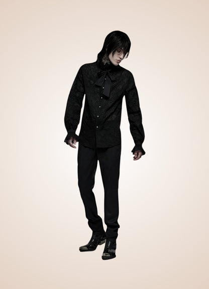 Gothic Steampunk Flounce Tie Shirt - Steampunk Australia
