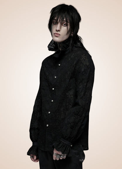 Gothic Steampunk Flounce Tie Shirt - Steampunk Australia