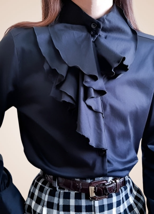Gothic Victorian Ruffled Collar Shirt - Steampunk Australia
