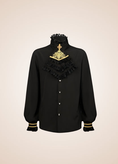 Gothic Vintage Black Shirt - Steampunk Australia