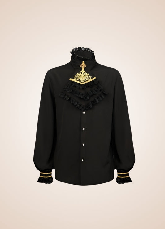 Gothic Vintage Black Shirt - Steampunk Australia
