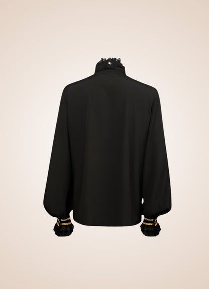 Gothic Vintage Black Shirt - Steampunk Australia