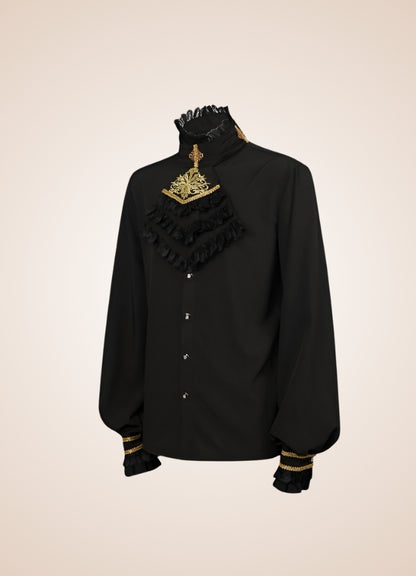 Gothic Vintage Black Shirt - Steampunk Australia