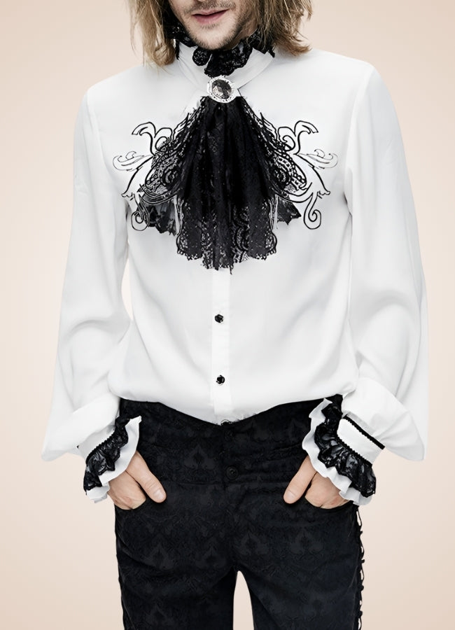 Gothic Vintage White Shirt - Steampunk Australia