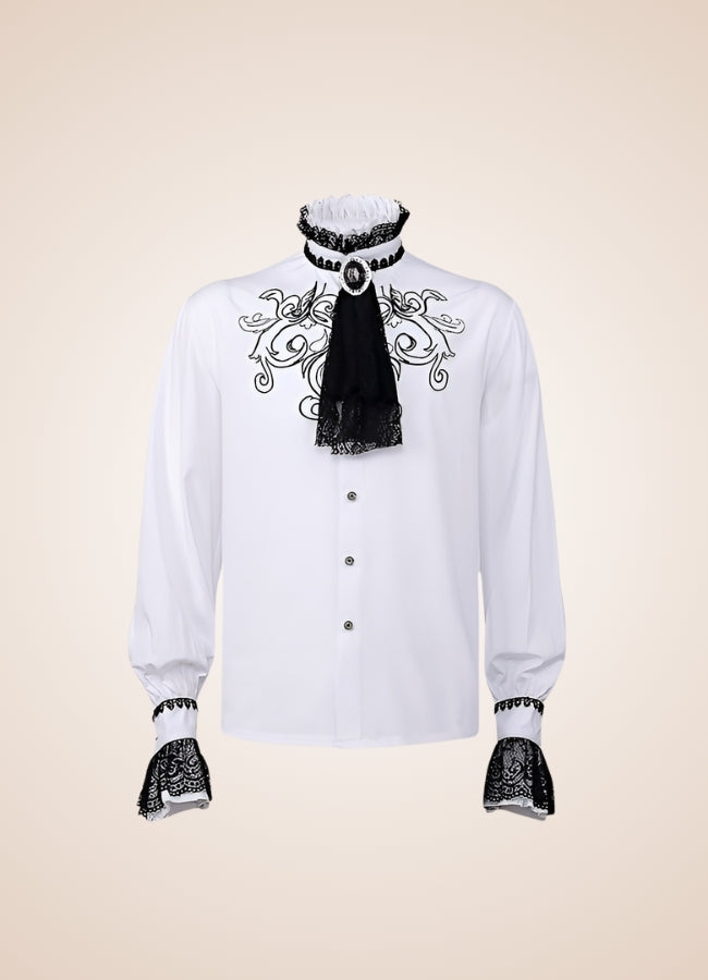 Gothic Vintage White Shirt - Steampunk Australia