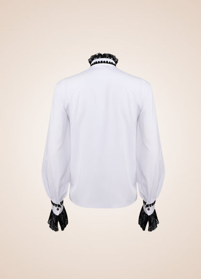 Gothic Vintage White Shirt - Steampunk Australia