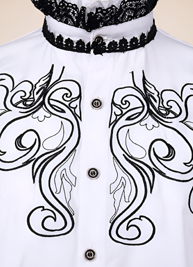 Gothic Vintage White Shirt - Steampunk Australia