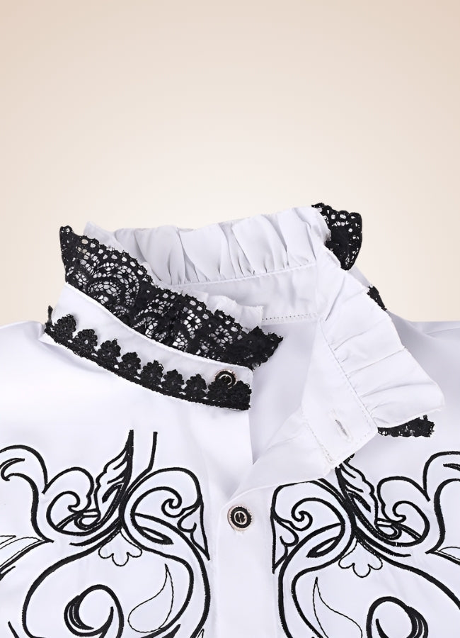 Gothic Vintage White Shirt - Steampunk Australia