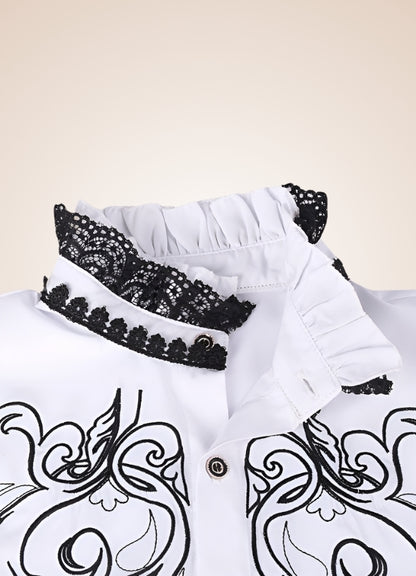 Gothic Vintage White Shirt - Steampunk Australia