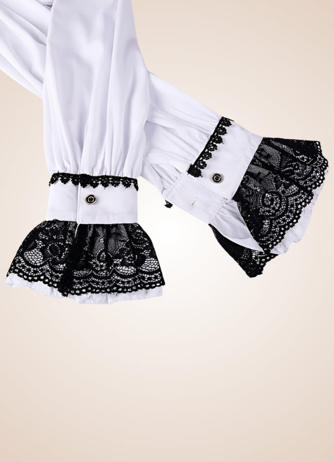 Gothic Vintage White Shirt - Steampunk Australia