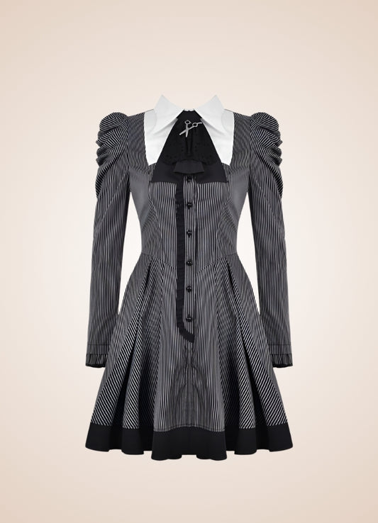 Gray Steampunk Ruffle Dress - Steampunk Australia