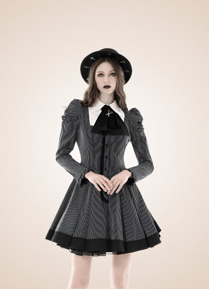 Gray Steampunk Ruffle Dress - Steampunk Australia