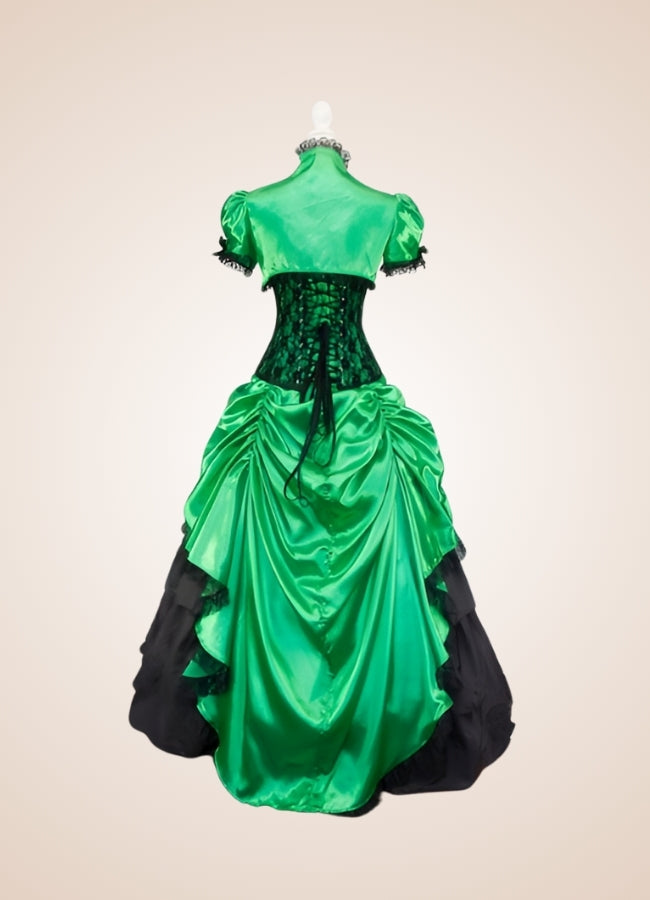 Green Steampunk Overbust Lace Dress - Steampunk Australia