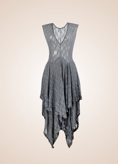 Grey Steampunk Long Dress - Steampunk Australia