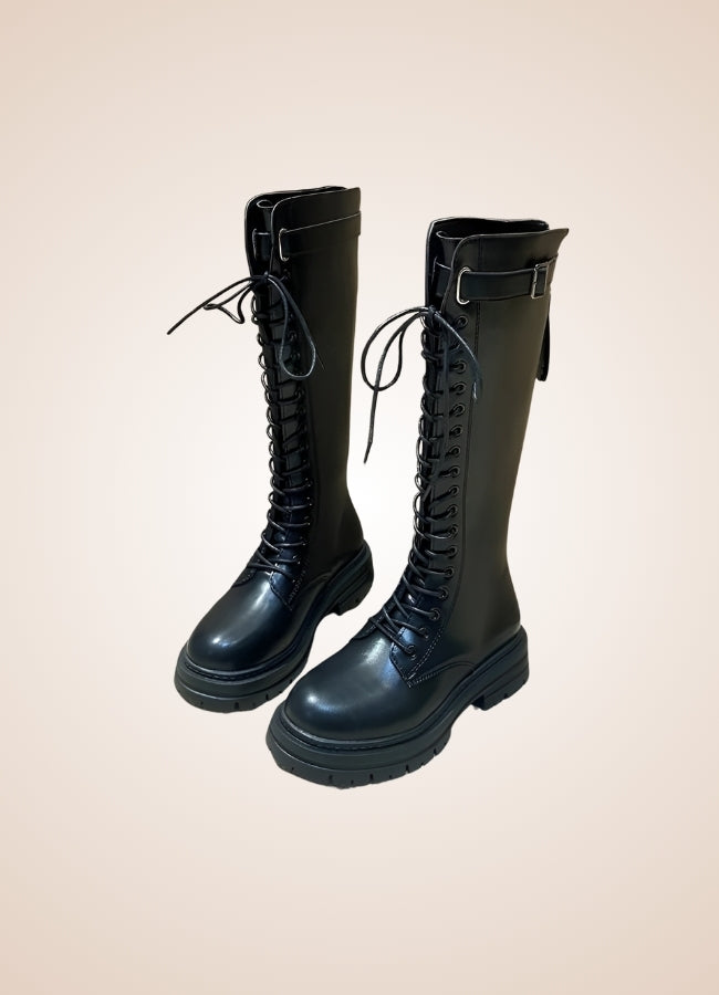 Knee High Steampunk Leather Boots - Steampunk Australia