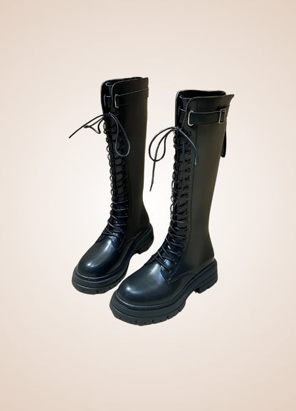 Knee High Steampunk Leather Boots - Steampunk Australia