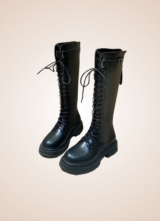 Knee High Steampunk Leather Boots - Steampunk Australia