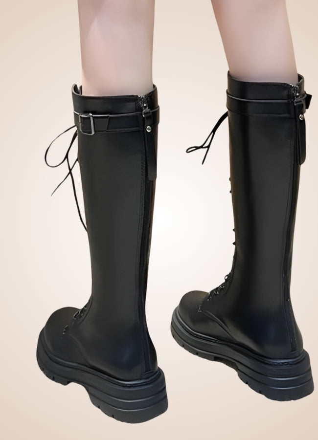Knee High Steampunk Leather Boots - Steampunk Australia